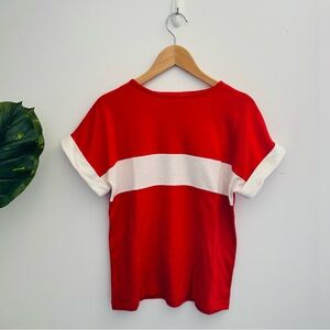 SIMPSONS | Red Colour block Short Sleeve Tee Medium